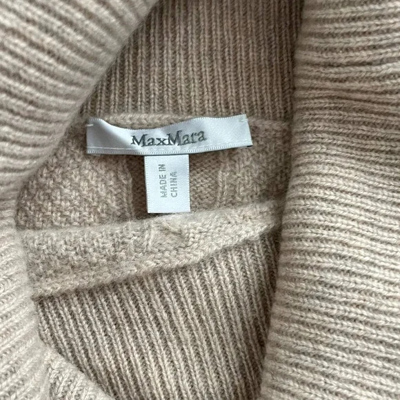 MAX MARA NETTARE LUXE CASHMERE PULLOVER SWEATER NEUTRAL COWL NECK WOMEN SZ SMALL - Picture 16 of 16